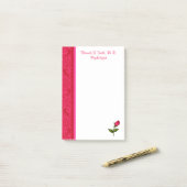 Rood en Roze Damask Roos Post-it Notes (Op bureau)