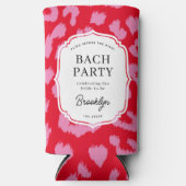 Rood en Roze Dierenprint Bachelorette-feestje Seltzer Blikjeskoeler (Voorkant)