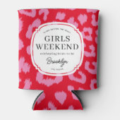 Rood en Roze Dierenprint Bachelorette Party Blikjeskoeler (Voorkant)