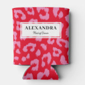 Rood en Roze Dierenprint Bachelorette Party Blikjeskoeler (Achterkant)