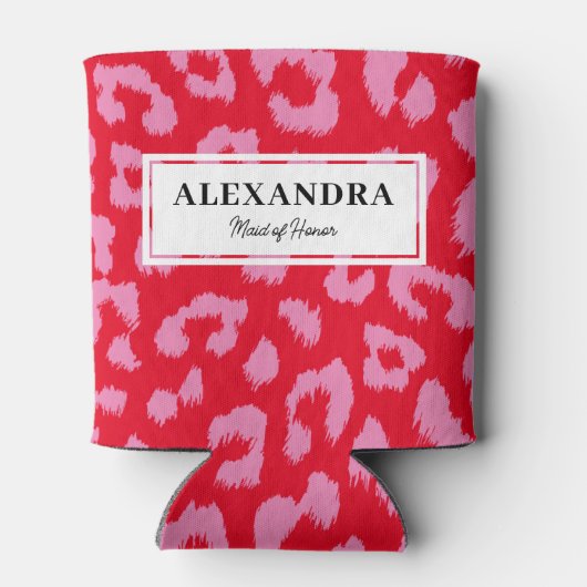 Rood en Roze Dierenprint Bachelorette Party Blikjeskoeler (Achterkant)