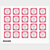 Rood en roze dierprint Bachelorette-feest Vierkante Sticker (Vel)