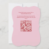 Rood en Roze Doodle Schets Vliegen Voor de Ring Kaart (Achterkant)