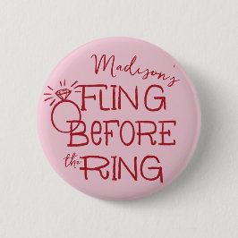 Rood en Roze Doodle Schets Vrijgezel Voor de Ring Ronde Button 5,7 Cm