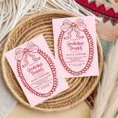 Rood en Roze Elegant Brunch afstuderen Kaart