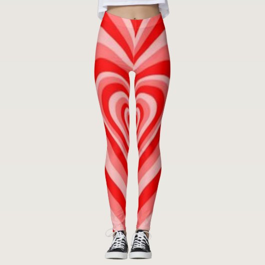 Rood en roze en wit high top legging (Voorkant)