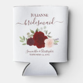 Rood en roze Floral Elegant Bridesmaid Weddenschap Blikjeskoeler (Voorkant)