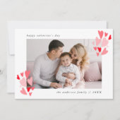 Rood en roze foto's Valentijnsdag Feestdagenkaart (Voorkant)