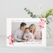 Rood en roze foto's Valentijnsdag Feestdagenkaart (Staand voorkant)