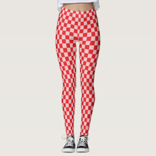 Rood en Roze gebarsten patroon Leggings