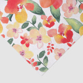 Rood en roze gekleurde Floral Tissuepapier (Detail)