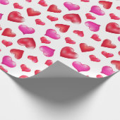Rood en roze gekleurde harten Valentijnsdag Cadeaupapier (Hoek)
