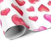 Rood en roze gekleurde harten Valentijnsdag Cadeaupapier (Rol Hoek)