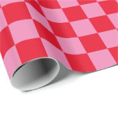 Rood en roze geruit cadeaupapier (Rol Hoek)