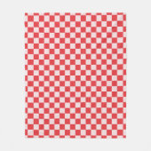 Rood en Roze geruite Patroon Checkerboard Check Fleece Deken (Voorkant)