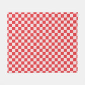 Rood en Roze geruite Patroon Checkerboard Check Fleece Deken (Voorkant (Horizontaal))