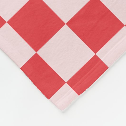 Rood en Roze geruite Patroon Checkerboard Check Fleece Deken (Hoek)