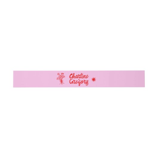 Rood en Roze Handschrift Retro Bruiloft Uitnodigingen Wikkel (Vlak)