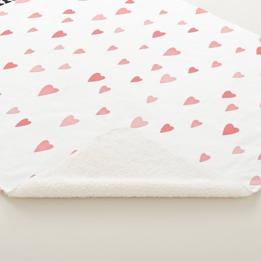 Rood en roze hart gepersonaliseerde baby naam deke sherpa deken (3/4)