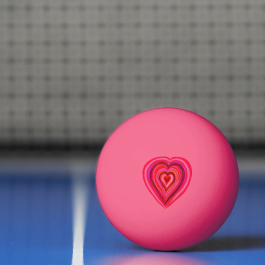 rood en roze hart pingpongbal (Net)
