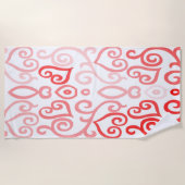 Rood en roze hart strandlaken (Voorkant)