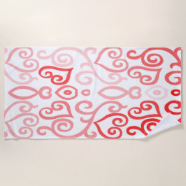 Rood en roze hart strandlaken