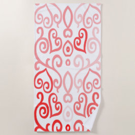 Rood en roze hart strandlaken