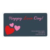 Rood en roze harten - Etiket op dag van de valenti (Voorkant)