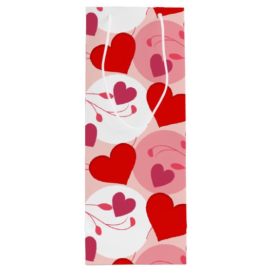 Rood en roze harten Funny Valentijnsdag Wijn Cadeautas (Achterkant)