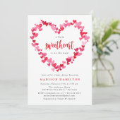 Rood en roze harten Klein Baby shower Kaart (Staand voorkant)