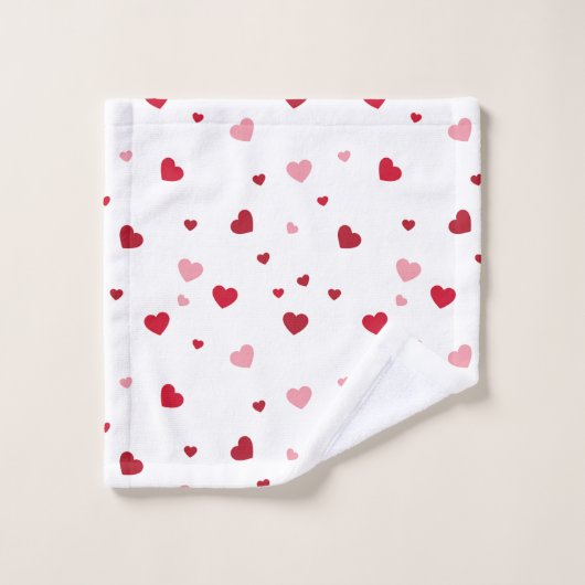 Rood en roze harten Valentijnsdag Bad Handdoek (Wasdoekje)