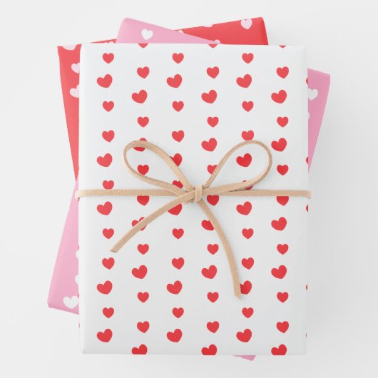 Rood en roze harten Valentijnsdag Inpakpapier Vel (In situ)