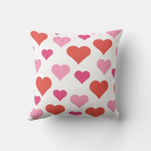 Rood en roze harten vierkant kussen (Achterkant)