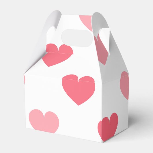 Rood en roze hartritmekleurloos patroon, Valentijn Bedankdoosjes (Achterkant)