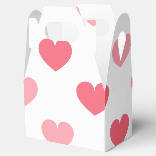Rood en roze hartritmekleurloos patroon, Valentijn Bedankdoosjes (Geopend)