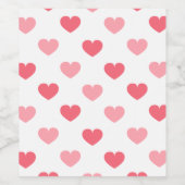Rood en roze hartritmekleurloos patroon, Valentijn Wijn Etiket (Enkel label)