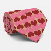 Rood en roze hartweg stropdas (Opgerold)