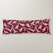 Rood en Roze Herhalend Motief | Koi vispatroon Lichaamskussen (Achterkant)
