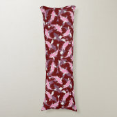 Rood en Roze Herhalend Motief | Koi vispatroon Lichaamskussen (Voorkant Verticaal)