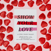 Rood en Roze Hoogtepunten Valentijnsdag Party Kaart