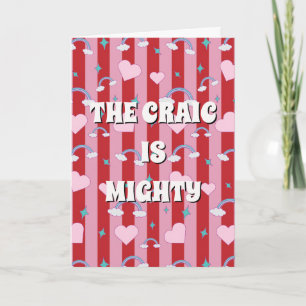 Rood en roze Iers The craic is mighty Kaart