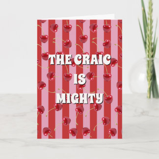 Rood en roze Iers The craic is mighty Kaart