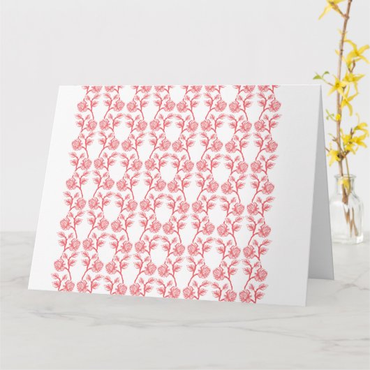 Rood en roze inpakpapier met een herhalende kaart (Gele Bloem)