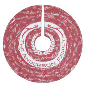 Rood- en roze kerstfamilienaam rendieren kerstboom rok (Voorkant)