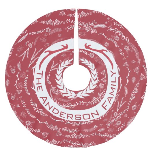 Rood- en roze kerstfamilienaam rendieren kerstboom rok (Voorkant)