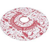 Rood- en roze kerstfamilienaam rendieren kerstboom rok (Gekanteld)