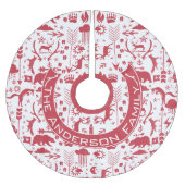 Rood- en roze kerstfamilienaam rendieren kerstboom rok (Voorkant)