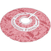 Rood- en roze kerstfamilienaam rendieren kerstboom rok (Gekanteld)