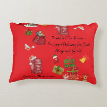 Rood en roze Kinder kerstaccentkussen