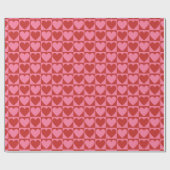 Rood en Roze Liefde Hart Cadeaupapier (Vlak)